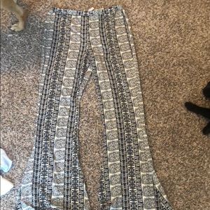 Floral Print Bell Bottom Flare Pants